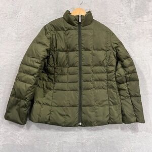 Lands End Goose Down Jacket S 6-8 Coat Reversible‎ Quilted Parka Puffer